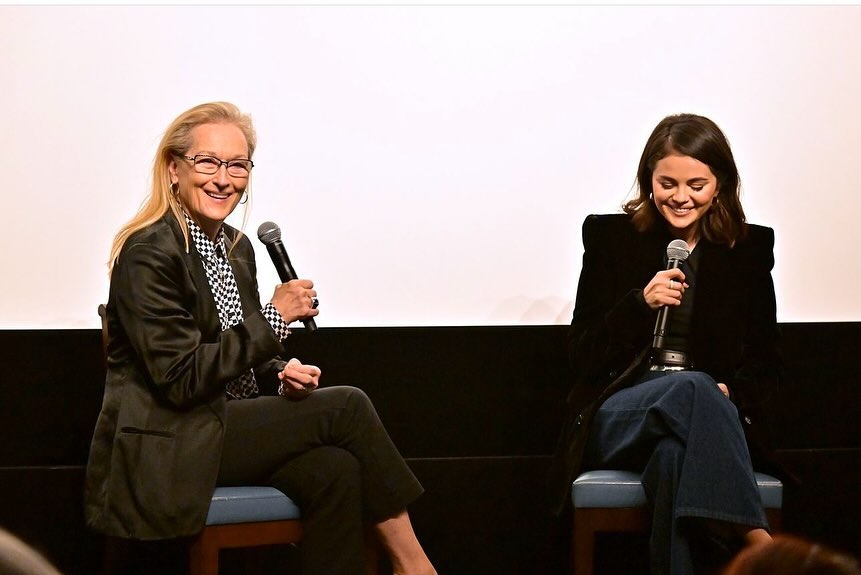 I am deeply grateful to Colleen Camp for graciously hosting the event, and I also want to extend my sincere appreciation to my dear friend Meryl for joining in on the celebration for @emiliaperezfilm. And let me clarify, I am not just casually mentioning my friend Meryl- we're talking about the one and only Meryl Streep, my ultimate role model and lifelong dream.  Source : Instagram @selenagomez